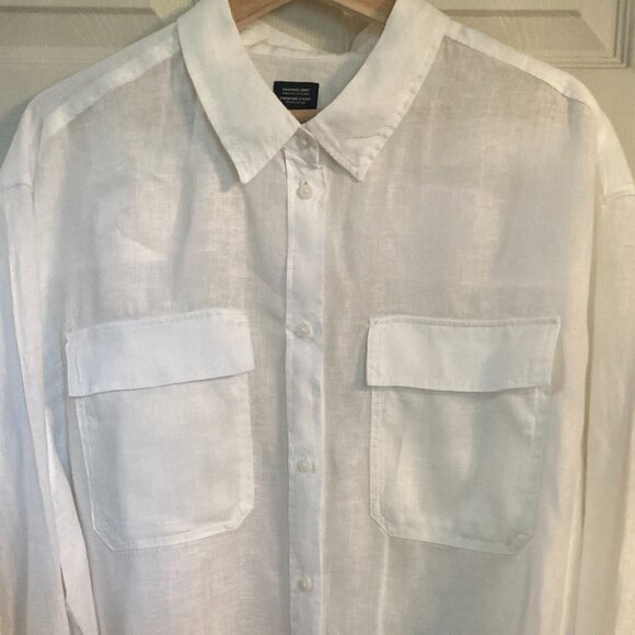 GAP Cropped White Linen Shirt - NWT - Picture 2 of 8